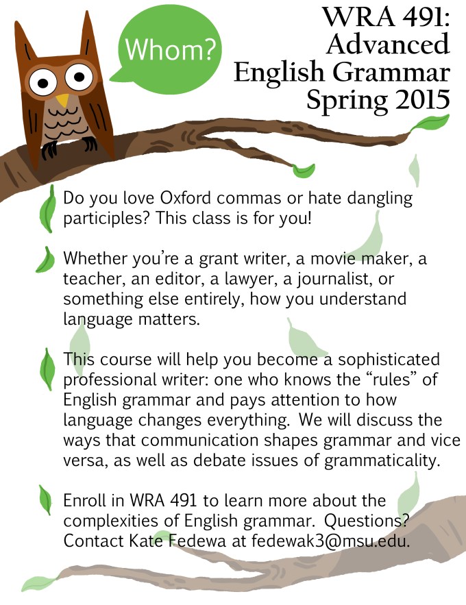 491 Advanced Grammar Flyer