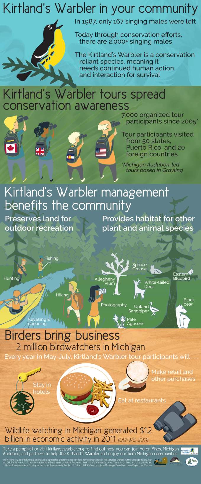 Kirtlands Warbler Banner Infographic by Kristin Phillips